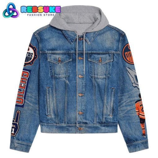 Edmonton Oilers Ice Hockey 5 Time Stanley Cup Hoodie Denim Jacket