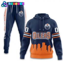 Edmonton Oilers NHL Blue Orange Combo Hoodie