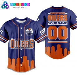 Edmonton Oilers NHL Custom Name Baseball Jersey