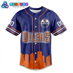 Edmonton Oilers NHL Custom Name Baseball Jersey