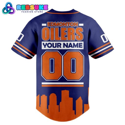 Edmonton Oilers NHL Custom Name Baseball Jersey