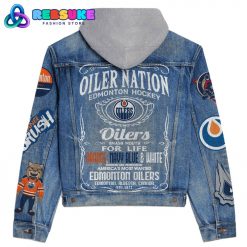 Edmonton Oilers Nation Hockey Hoodie Denim Jacket