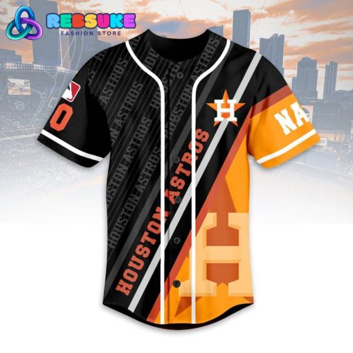 Houston Astros MLB Customized Black Orange Baseball Jersey