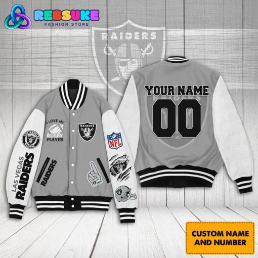 Las Vegas Raiders I Love My Rugby Player Customized Baseball Jacket