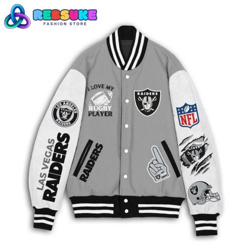 Las Vegas Raiders I Love My Rugby Player Customized Baseball Jacket