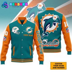 Miami Dolphins Football Team Customized Baseball Jacket