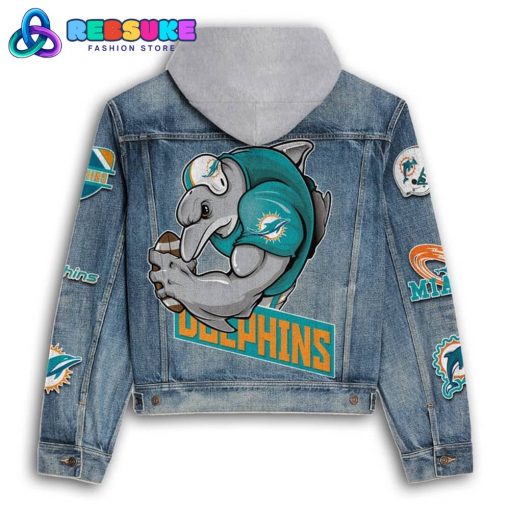 Miami Dolphins Football Team Hoodie Denim Jacket