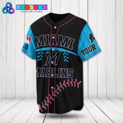 Miami Marlins MLB Customized Black Blue Baseball Jersey