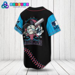 Miami Marlins MLB Customized Black Blue Baseball Jersey