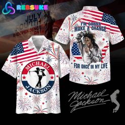 Michael Jackson Happy Independence Day White Hawaiian Shirt