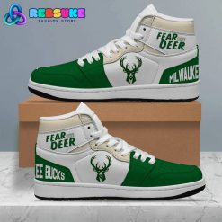 Milwaukee Bucks NBA Fear The Deer White Green Jordan 1
