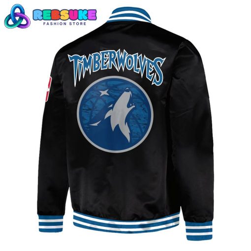 Minnesota Timberwolves NBA Black Baseball jacket