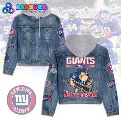 New York Giants NFL Hoodie Denim Jacket