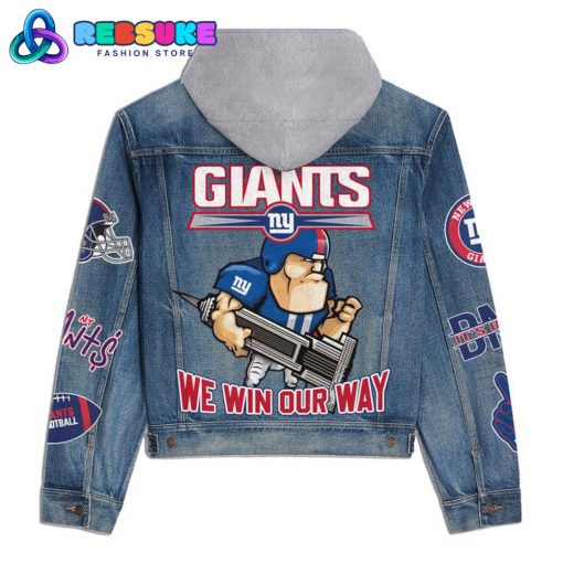 New York Giants NFL Hoodie Denim Jacket