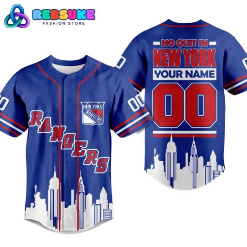 New York Rangers No Out In Customized Baseball Jersey