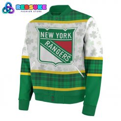 New York Rangers St Patrick Day Customized Baseball Jacket
