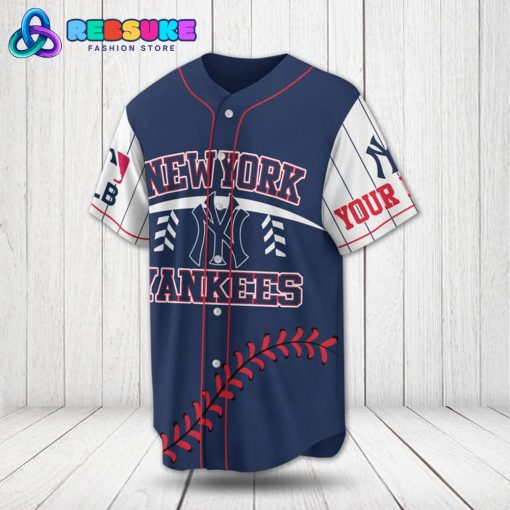 New York Yankees MLB Customized Blue White Baseball Jersey