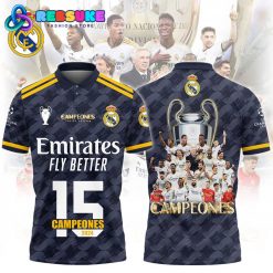 Real Madrid UEFA Champions League 2024 Champion Polo Shirts