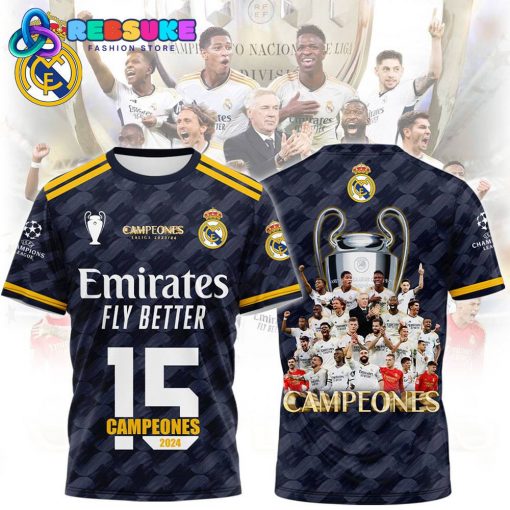 Real Madrid UEFA Champions League 2024 Champion Shirt