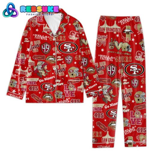 San Francisco 49ers Bang Band Niner Gang Red Pajamas Set