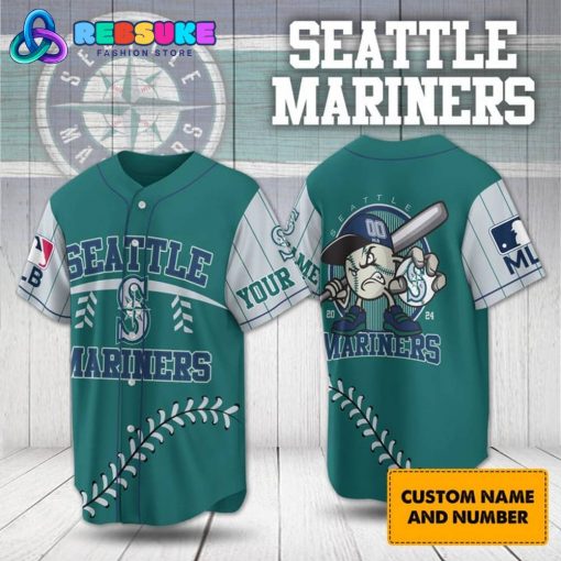 Seattle Mariners MLB Customized Green Gray Baseball Jersey