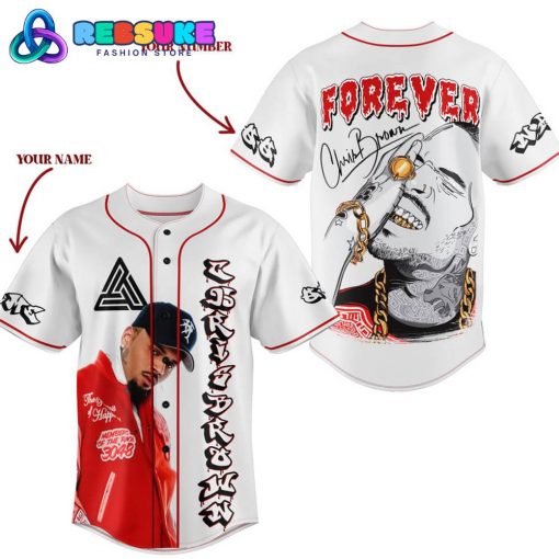 Chris Brown Forever Customized White Baseball Jersey