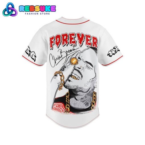 Chris Brown Forever Customized White Baseball Jersey