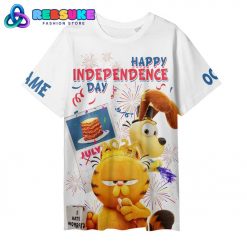 Garfield Happy Independence Day White Shirt