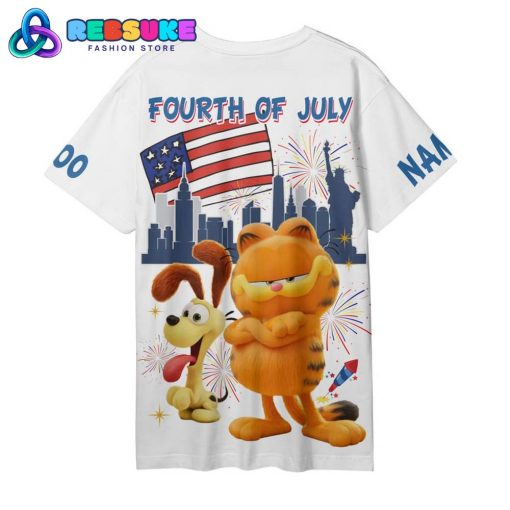 Garfield Happy Independence Day White Shirt
