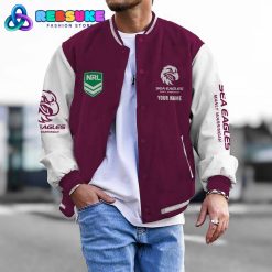 ManlyWarringah Sea Eagles NRL Custom Name Baseball Jacket
