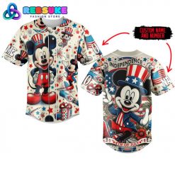 Mickey Mouse Happy Independence Day Customized Baseball Jersey