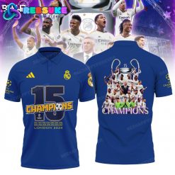 Real Madrid 15 Time Champions UCL Blue Polo Shirts