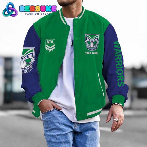 Warriors NRL Custom Name Baseball Jacket