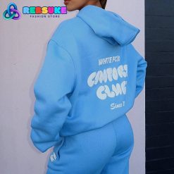 White Fox Comfort Club Oversized Blissful Blue Hoodie