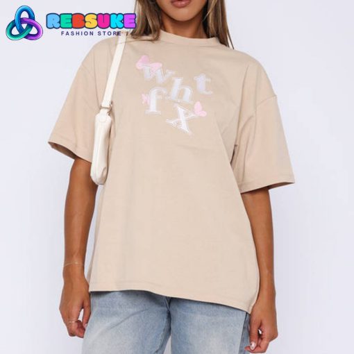 White Fox Flying High Oversized Tee Sand