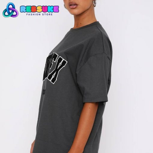 White Fox Give It Away Oversized Tee Charcoal