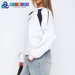 White Fox Here For You Oversized Sweater Grey Marle