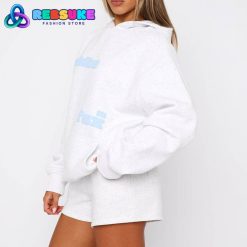 White Fox Meet At Our Spot Oversized Hoodie Grey Marle