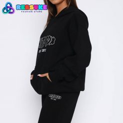 White Fox Missed Flights Oversized Hoodie Black