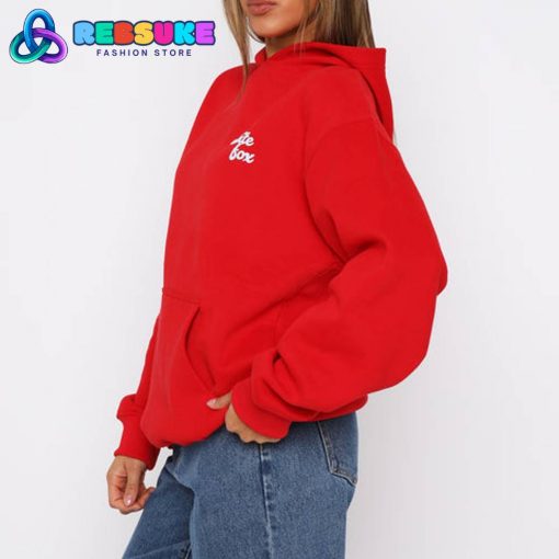 White Fox Not In The Mood Oversized Hoodie Cherry