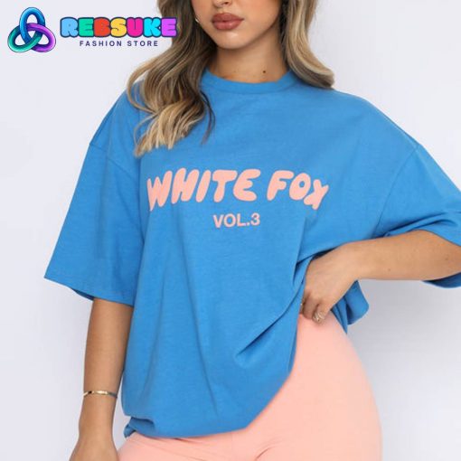 White Fox Offstage Oversized Tee Azure