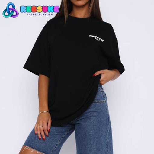 White Fox Offstage Oversized Tee Black