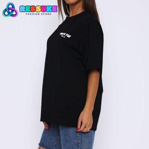 White Fox Offstage Oversized Tee Black