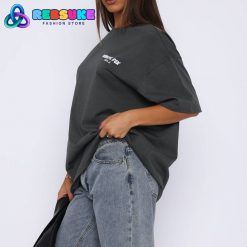 White Fox Offstage Oversized Tee Charcoal