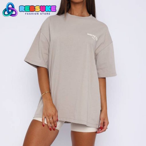 White Fox Offstage Oversized Tee Grey