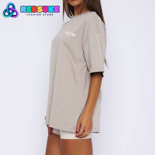 White Fox Offstage Oversized Tee Grey