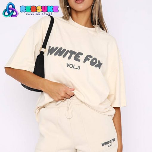White Fox Offstage Oversized Tee Pebble