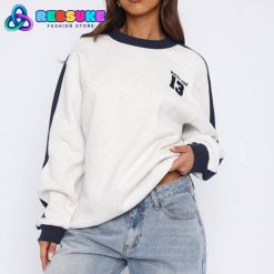 White Fox Play For It Oversized Sweater Grey Marle