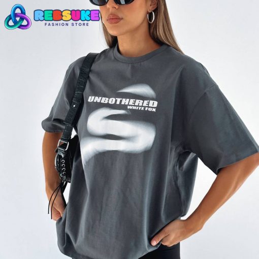 White Fox She’s Unbothered Oversized Tee Charcoal