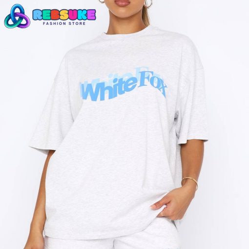 White Fox So Wavy Oversized Tee Grey Marle